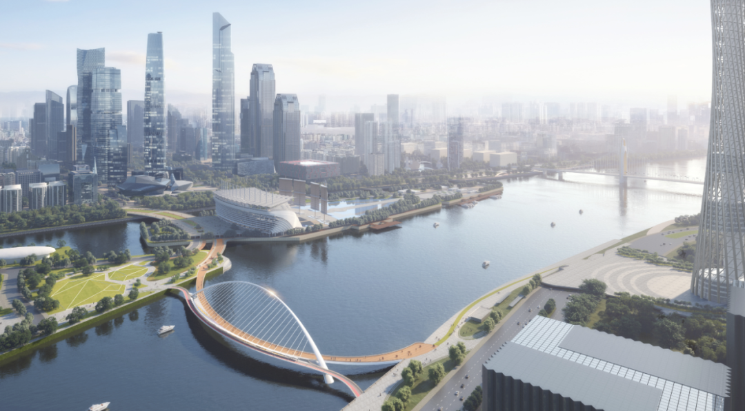 我公司承担技术评审的《广州塔南广场配建珠江两岸人行连通桥项目防洪评价》项目建成开通